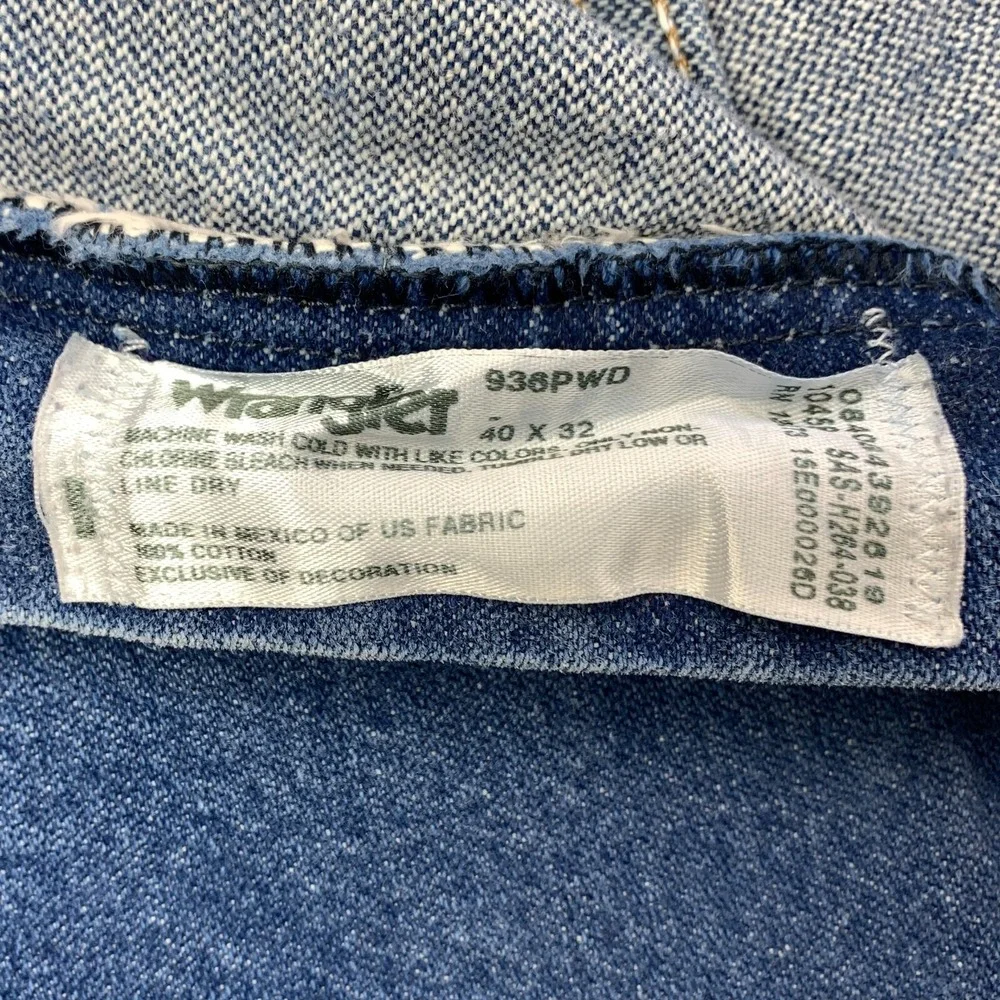 Wrangler Jeans 40x31 Blue Pants 936PWD Cowboy Slim Rigid Western Denim Tag 40x32